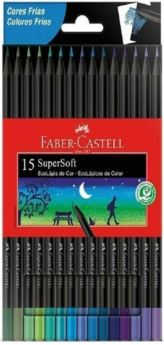 Lápices Supersoft Faber Castell Tonos Fríos x 15