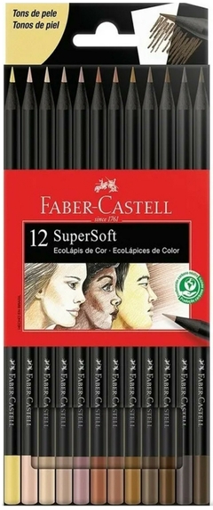 LÁPICES DE COLOR FABER CASTELL SUPER SOFT TONOS DE PIEL x 12