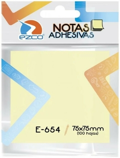 NOTAS ADHESIVAS EZCO 75 x 75 mm x 100 hojas -COD.654