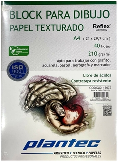 BLOCK PARA DIBUJO PLANTEC A4 TEXTURADO 210 g x 40 hojas - Cod.15672