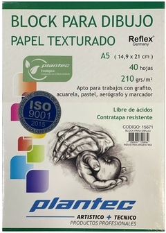 BLOCK PARA DIBUJO PLANTEC A5 TEXTURADO 210 g x 40 hojas - Cod.15671