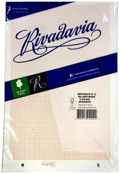 REPUESTO MILIMETRADO APAISADO N°5 RIVADAVIA x 8 Hojas