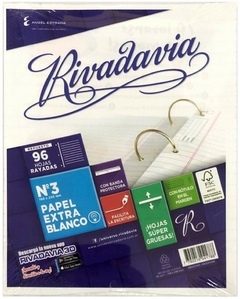 REPUESTO RIVADAVIA N°3 x 96 HOJAS RAYADAS