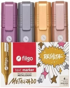 Resaltador Metalizado Filgo Text Marker x 4