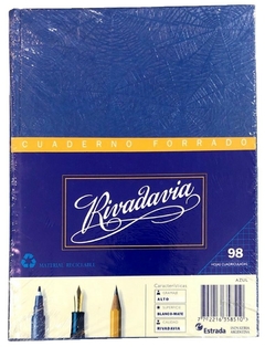 CUADERNO RIVADAVIA 16 x 21 cm TAPAS DURAS 98 HOJAS CUADRICULADO - comprar online