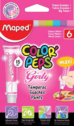 TÉMPERA MAPED COLORPEPS GIRLY x 6 COLORES