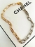 CH9223 - CHOKER ELO CADEADO MIX ZAMAC NIQUELADO - 36CM - ZAMAC - LINHA PREMIUM