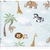 Tecido Tricoline Animais Safari Fundo Azul Caldeira - 0,5m x 1,50m