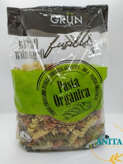 Grün -Pasta orgánica - Tipo fusilli - Mix vegetales - 500g