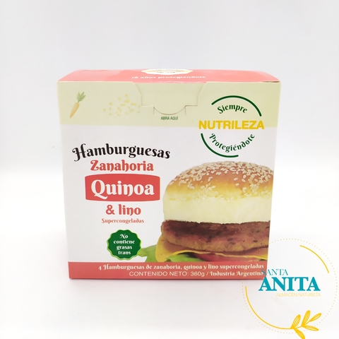 Nutrileza - Hamburguesas de zanahoria, quinoa y mijo - 4 unidades