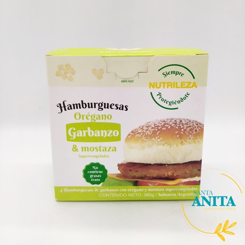 Nutrileza - Hamburguesa de orégano, garbanzos y mostaza - 4u