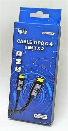 Cable USB4 Thunderbolt4 Gen 3x2 40 GBPS Tipo C mallado - comprar online