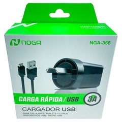 CARGADOR MICRO USB 3A CARGA RAPIDA NOGANET NGA-358 - comprar online