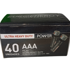 40 pilas Aaa Euroenergy Carbon Zinc pack cerrado