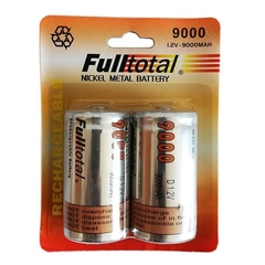 2 Pilas Full Total Tamaño D 9000 Mah Recargables