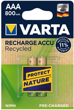Pilas AAA Varta Eco Recicladas 800 Mah Alto Consumo
