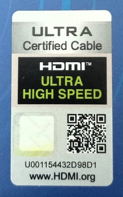CABLE HDMI 2.1 ULTRA LABEL 8K-48Gbps Mallado 2MTS CERTIFICADO QR en internet