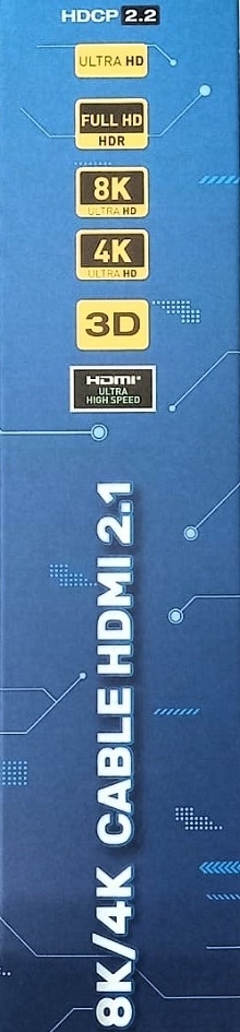 CABLE HDMI 2.1 ULTRA LABEL 8K-48Gbps Mallado 1M CERTIFICADO QR - bgdigital
