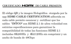 CABLE HDMI 2.1 ULTRA LABEL 8K-48Gbps Mallado 2MTS CERTIFICADO QR - tienda online