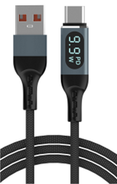 Cable carga Rápida 66W TIPO C a USB visor digital-mallado