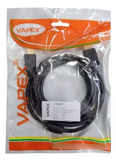 Cable Hdmi A Hdmi 3 Mts Dorados Full Hd 1080