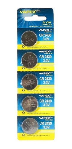 5 Pilas Vapex Cr2430 3v P/ Sensores, Alarmas