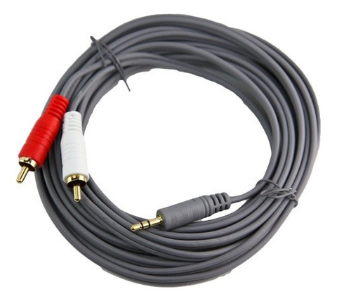 Cable Mini plug 3.5m stereo a 2 Rca rojo y negro 1.8 MTS