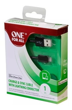 Cable iPhone Usb Lightning One For All Cc3320 Negro 1 Mts - comprar online