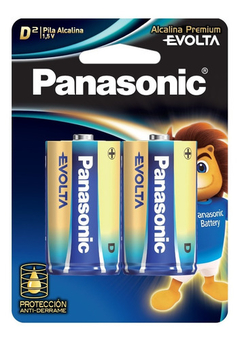 2 pilas Panasonic evolta Alcalinas Tamaño D P/ Alto Consumo