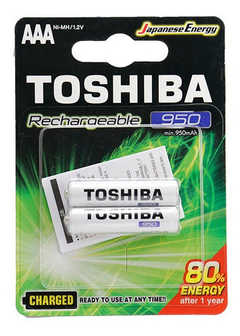 2 pilas Aaa  950 Mah Toshiba Recargables Alto Consumo