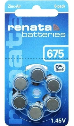 60 Pilas Renata Para Audifono Blister 6u. Modelo 675