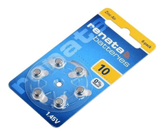 Pilas Renata Para Audifono Blister 6u. Modelo 10