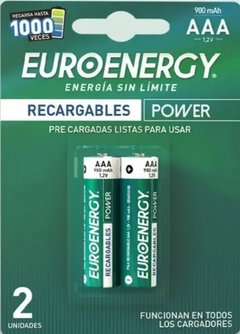 2 Aaa Euroenergy 900 Mah P/ Telefonia, Remotos, Luces