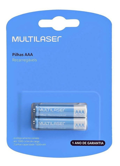 Pila Aaa Multilaser 1000 Mah P/ Telefonia, Remotos, Luces