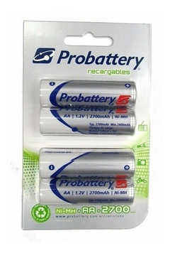 4 Pilas Aa 2700 Mah Probattery Alto Rendimiento P/ Camaras DigItales