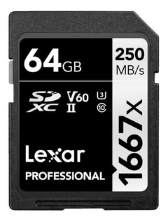 Memoria Lexar Sdxc 64gb Clase 10 1667x 250mb/s Fullhd 4k