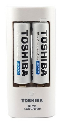 Cargador Usb De Pilas Ni-mh + 2 Aa 2000 Mah Toshiba en internet