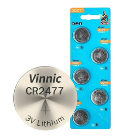 5 Pilas Vinnic Cr2477 3v P/ Sensores, Alarmas