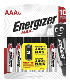 6 Pilas AAA Alcalinas Energizer Max Blister Cerrado