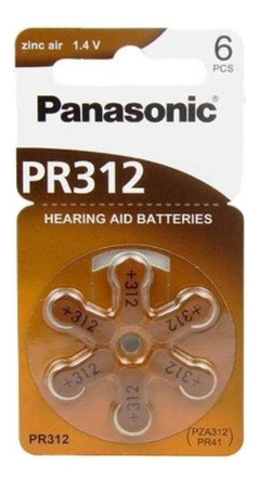 Pilas Panasonic Para Audífono Blister 6u. Tamaño 312
