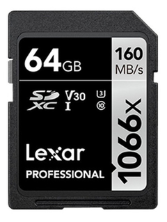 Memoria Lexar Sdxc 64gb Clase 10 1066x 160mb/s Fullhd 4k - comprar online