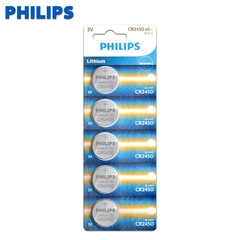 5 Pilas philips Cr2450 3v P/ Sensores, Alarmas