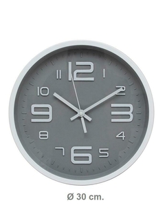 Reloj De Pared Plastico Decorativo Blanco 30 Cm De Diametro RL3012 - comprar online