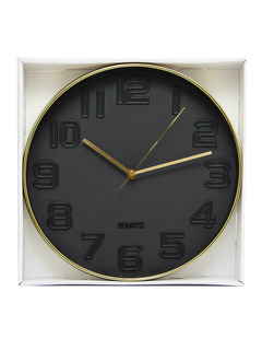 Reloj De Pared Dorado Con fondo Negro 30cm diametro RL30202 - bgdigital