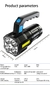 Linterna CON FALLA .LED de mano recargable por USB, reflector4 LEDS resistente al agua, para Camping, pesca nocturna, senderismo - comprar online