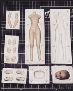 008-Kit molde corpo completo feminino com molde cabeça feminino moldes bipartidos - comprar online