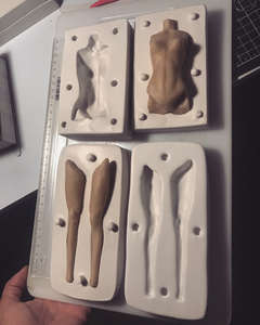 Ref.259-Kit de moldes corpo completo feminino escal 1/6 coleção humaninhos (26,5 a 27centimentros de altura fora do molde ) - Nanda Regina