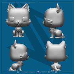 Ref.F04G- Pop pet cat peludinho 15cm GIGANTÕES (pronto pra pintar )