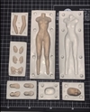 Ref.300-Kit molde base corpo inteiro feminino incluindo 1 molde cabeça escala 1/10 (fica com 16,5cm já com a cabeça e os pés na mesma proporção e aproximadamente)