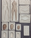 Ref.402-Kit completo feminino com molde corpo, mais três moldes rostos e um molde orelhas